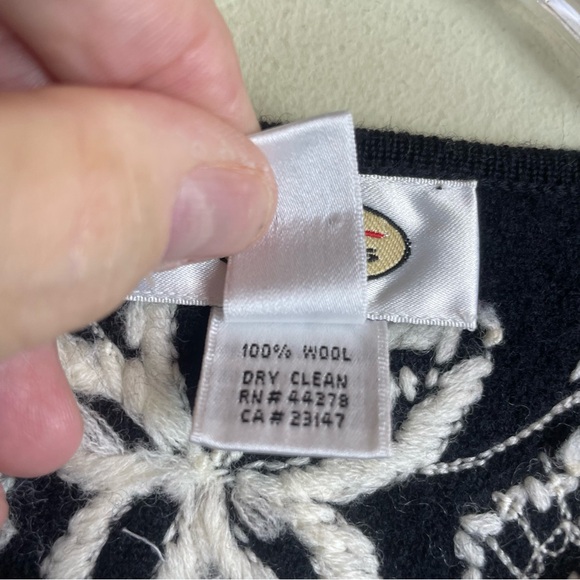 Talbots 100% wool embroidered boho style cropped jacket black & Ivory Small - Picture 7 of 9